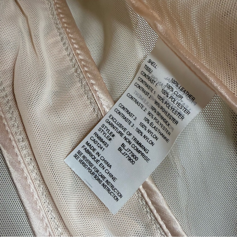 Blanc Noir Leather baby pink Moto Mesh Jacket Medium - Picture 7 of 12